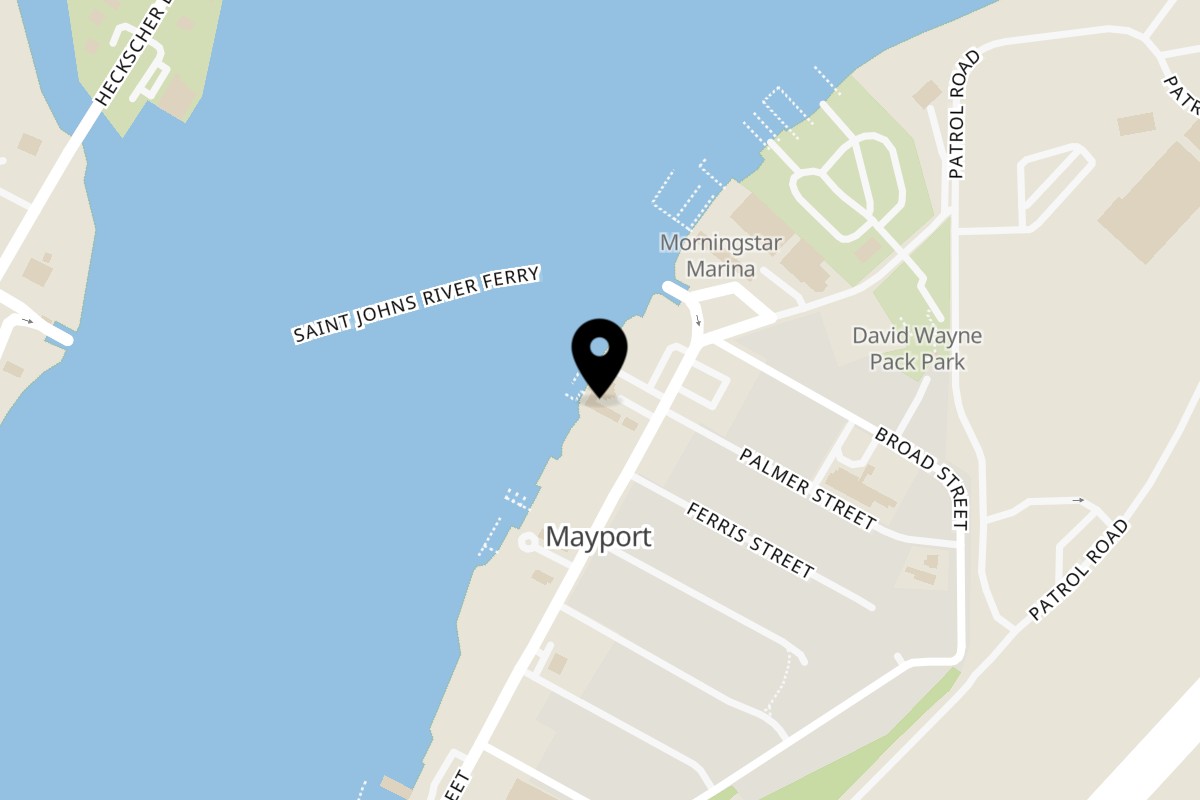 Map showing the location of Singletons Seafood Shack on 4728 Ocean St in Jacksonville